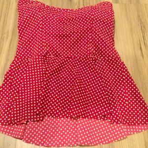 Swim top! Polkadot,maroon and white,strapless,cute
